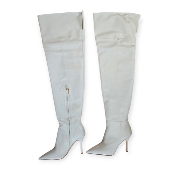 Larroude (Larroudé) Kate Over The Knee Tall Boot Cream Ivory Size 11 - Picture 3 of 9